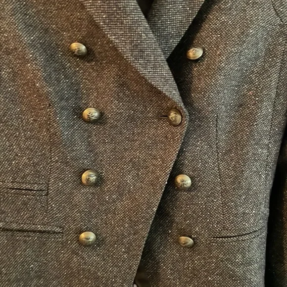 Banana Republic brown tweed blazer, double breasted. One button closure - Picture 2 of 9